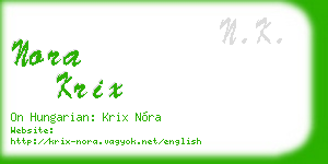 nora krix business card